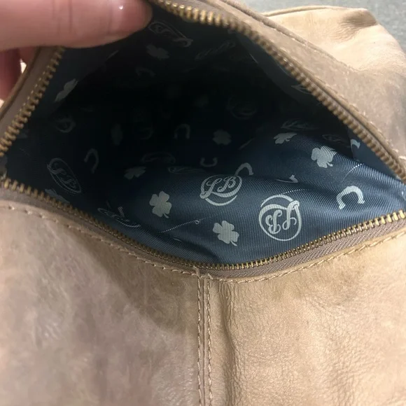 Stylish Taupe Leather Crossbody Bag - Picture 8 of 10